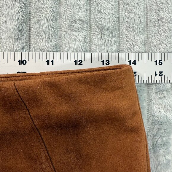 Mosaic & Co Y2K‎ Mini Skirt Womens S Cognac Faux Suede Brown Boho Western Retro - Picture 6 of 8
